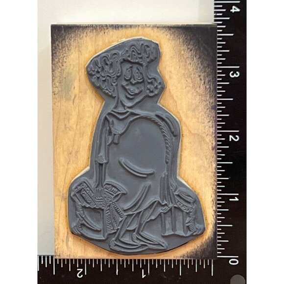 RARE 1996 ART IMPRESSIONS K-1560 PREGNANT LADY SHOPPING WOOD RUBBER STAMP - Picture 3 of 4